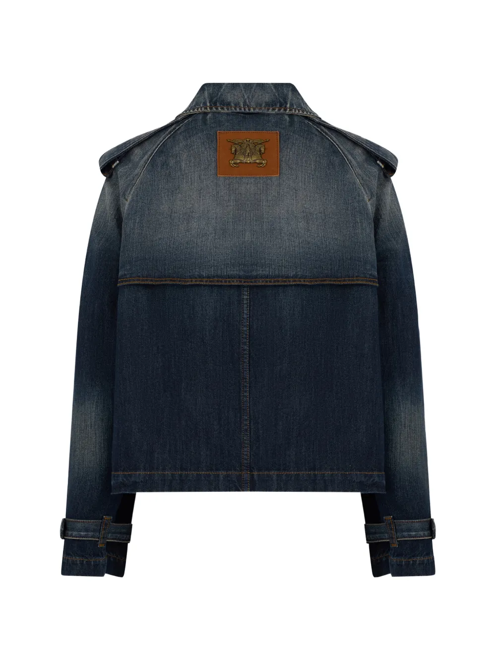 Burberry Cropped denim jack met dubbele rij knopen Blauw