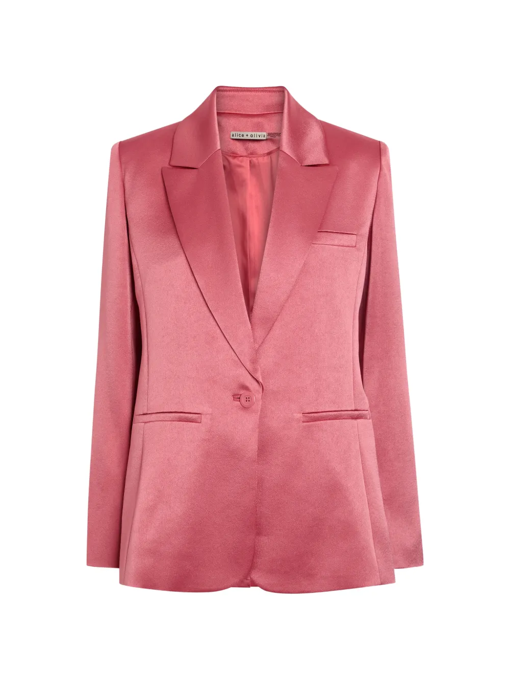 alice + olivia Billie single-breasted satin blazer - Rosa