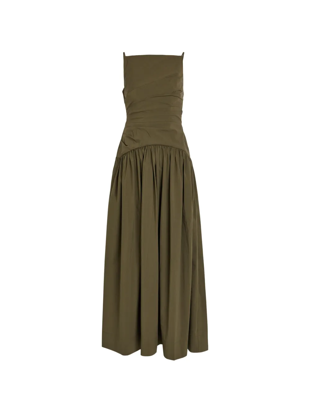 Shona Joy ruched gathered-skirt maxi dress - Verde