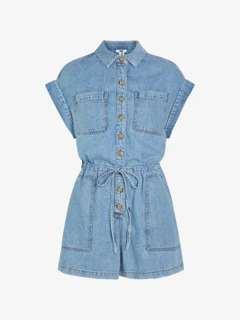 PAIGE Maliah button-down drawstring-waist playsuit