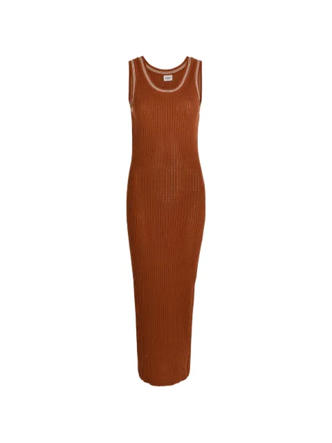 Tod's ribbed-knit contrast-trim maxi dress