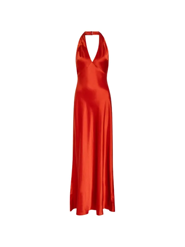 daniela silk dress reformation Halter Maxi 100% silk Reformation Daniela Maxi Dress |