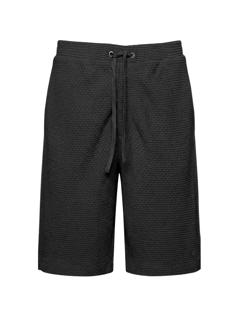 Emporio Armani embossed drawstring bermuda shorts - Black