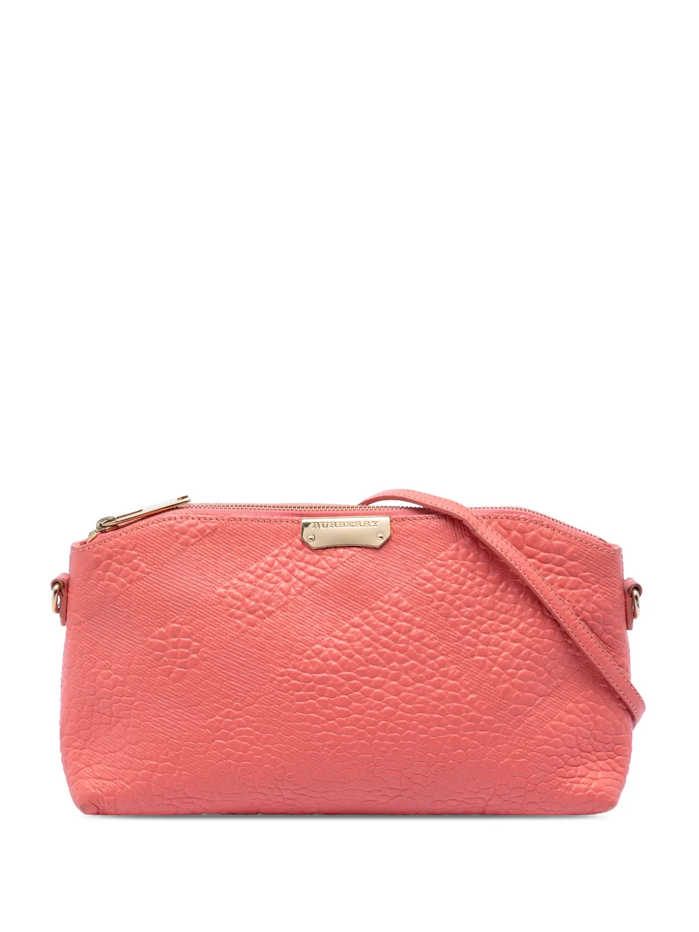 Burberry Pre-Owned 2000-2017 Small Grain Check Embossed Leather Chichester crossbody bag - Rosa