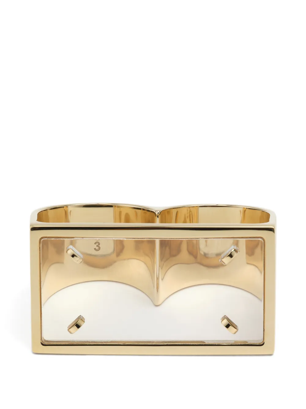 Maison Margiela Four Stitches double signet ring - Oro