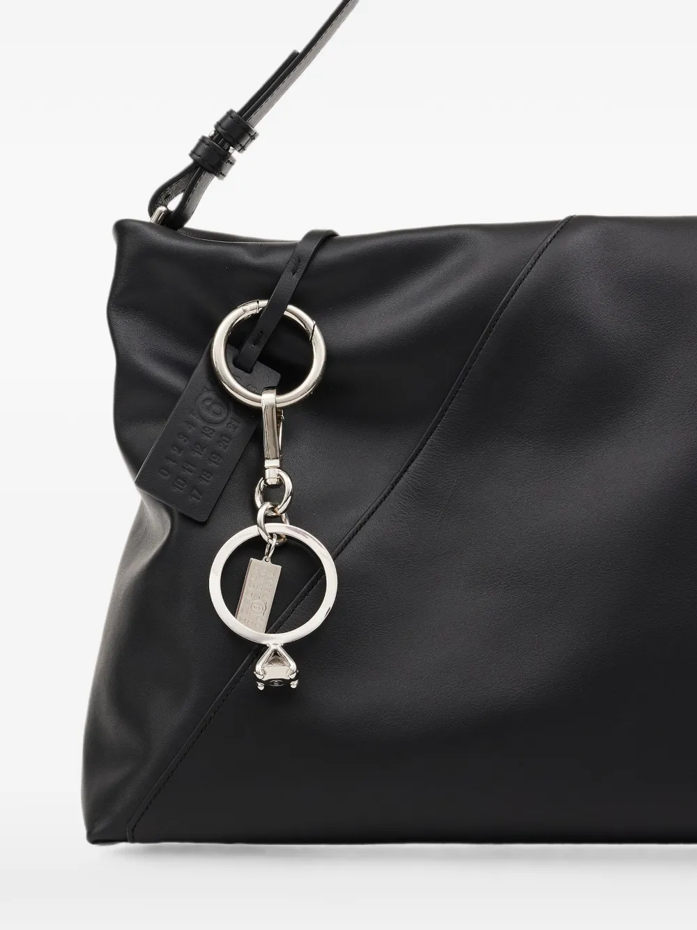 MM6 Maison Margiela Gepolijste palladium sleutelhanger met clip Zilver