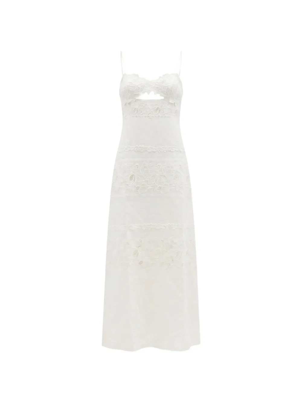 Ermanno Scervino floral-lace cut-out maxi dress - Bianco