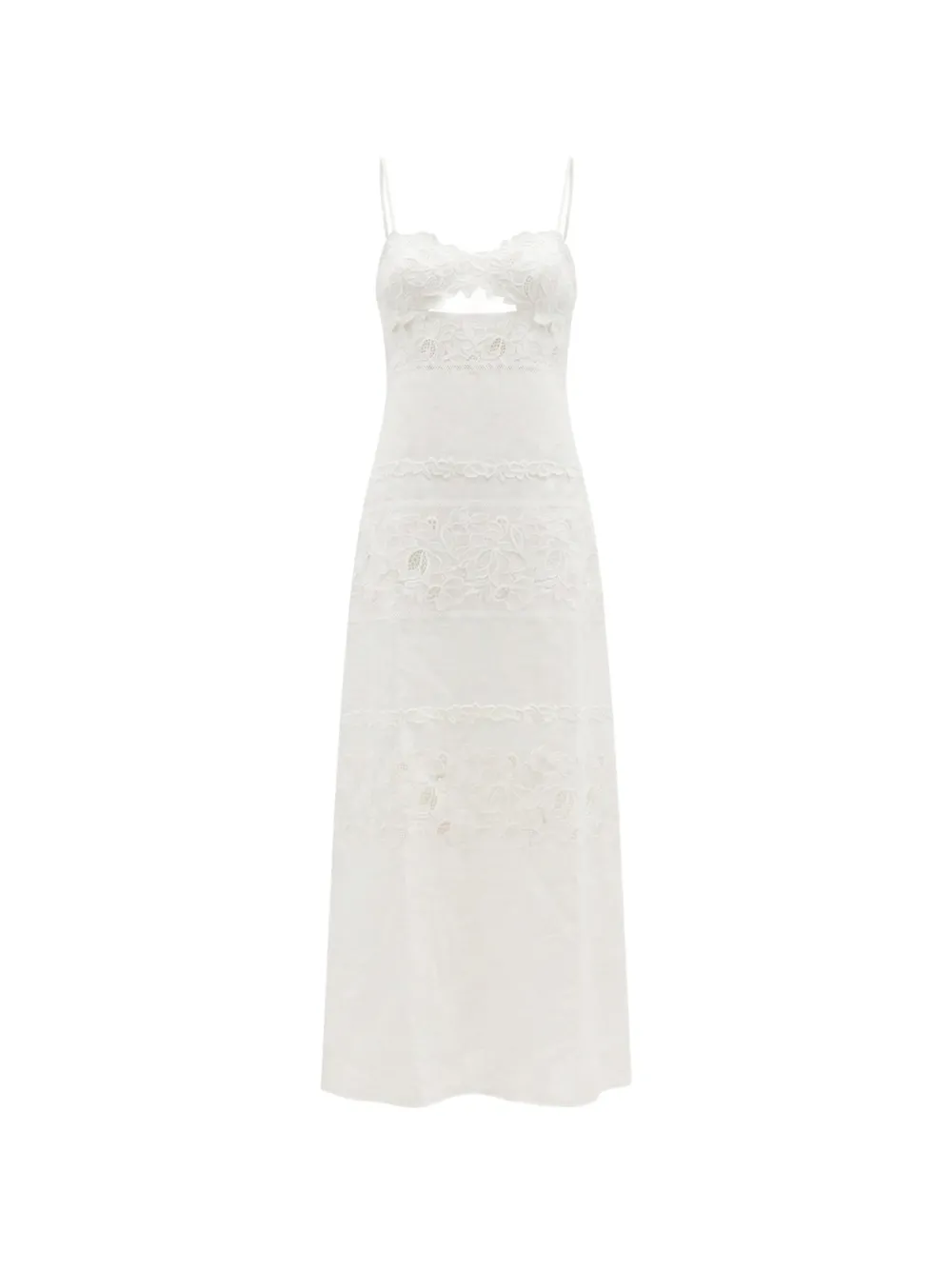 Ermanno Scervino floral-lace cut-out maxi dress - Bianco