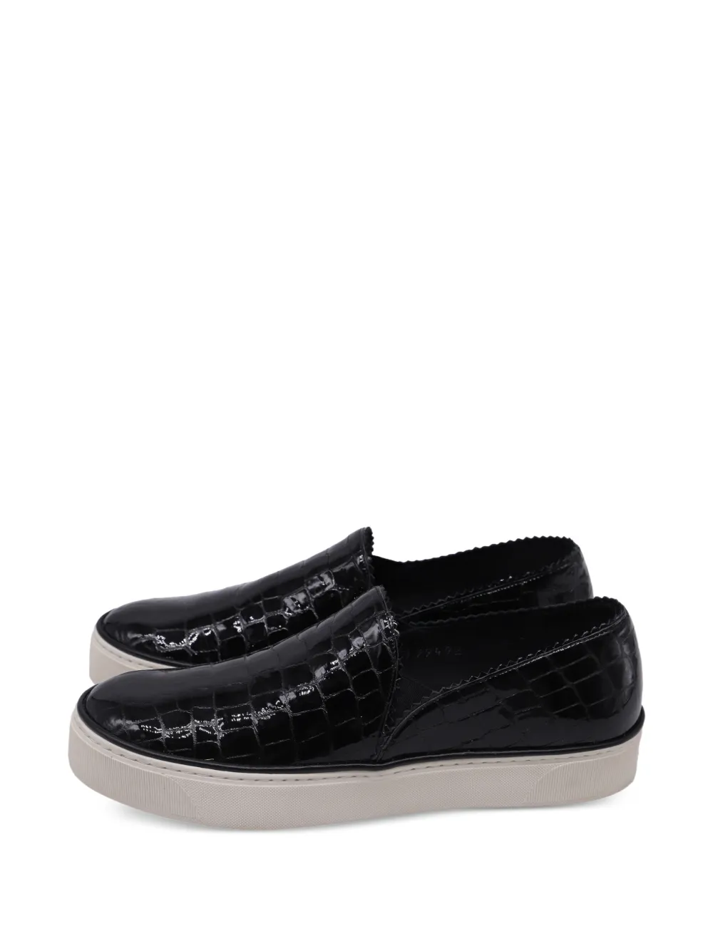 Stuart Weitzman 너게츠 크로커다일 엠보스드 스니커즈 | 블랙 | Image 1