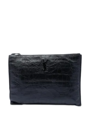 Saint Laurent Pre-Owned 2019 クロコエンボスレザー モノグラム 