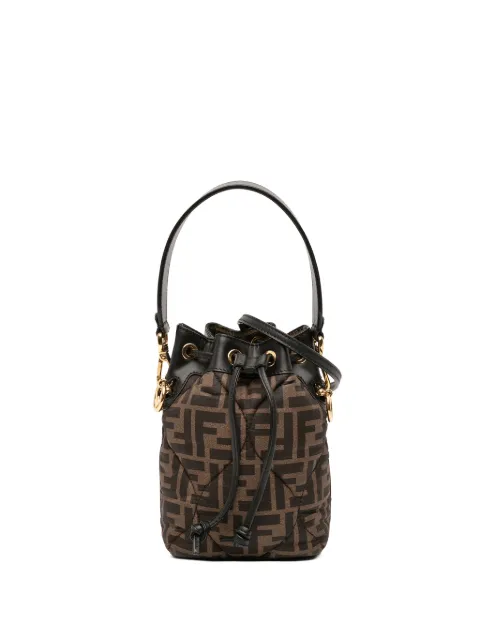Fendi Pre-Owned 2010-2025 Mini Quilted Silk FF 1974 Mon Tresor Bucket Bag satchel