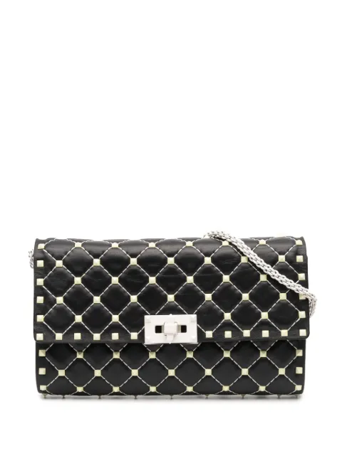 Valentino Garavani Pre-Owned 2000-2017 Quilted Lambskin Free Rockstud Spike Wallet On Chain crossbody bag