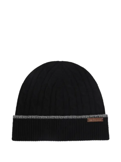 Kiton cable-knit beanie hat