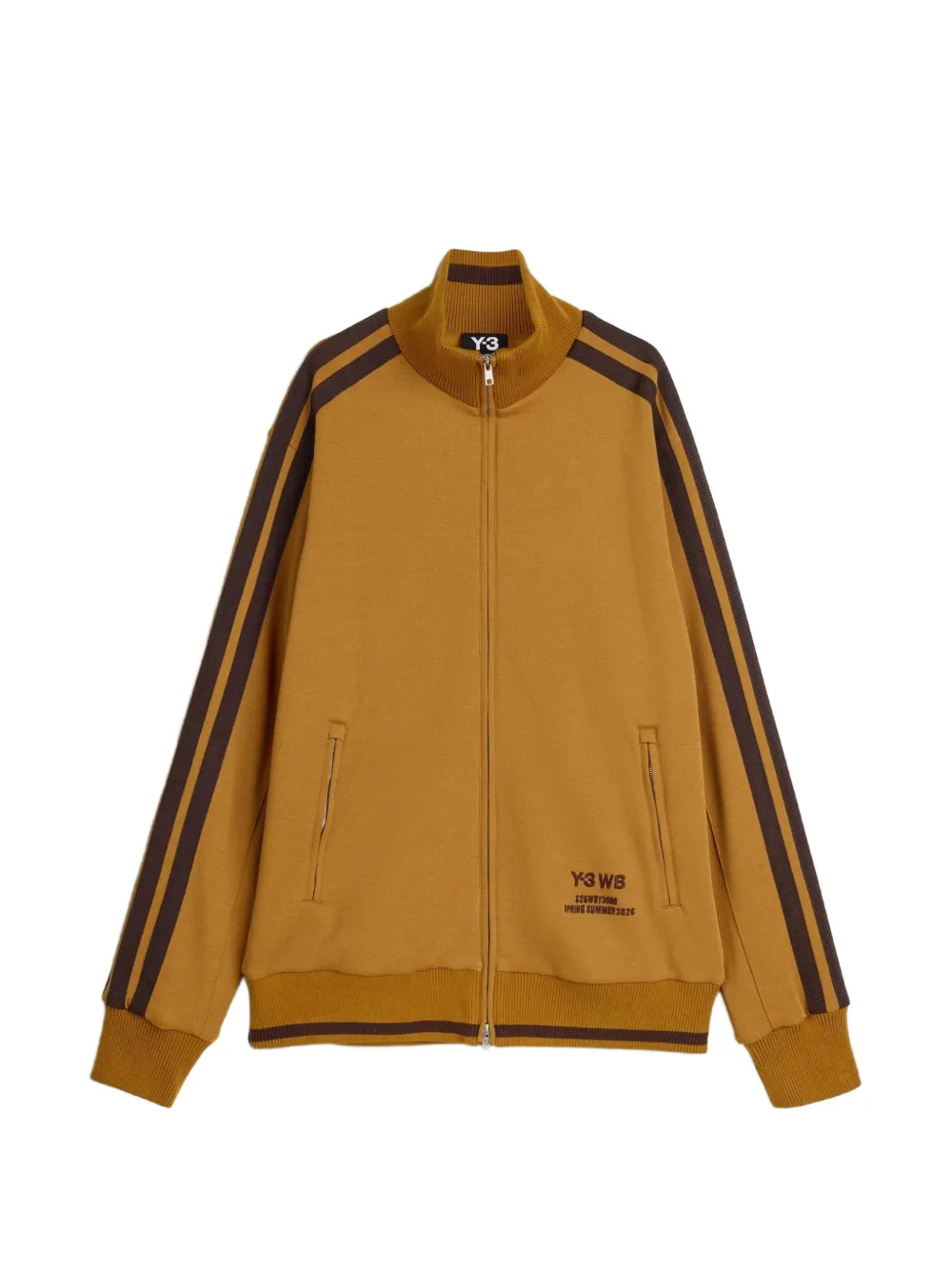 Y-3 x Wales Bonner and Yohji Yamamoto side-stripe track jacket - Marrone