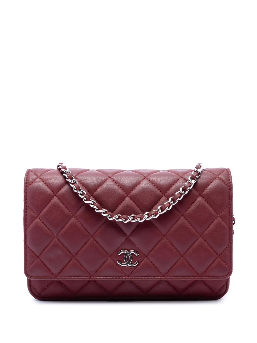 CHANEL Pre-Owned 2011 CC Quilted Lambskin Wallet on Chain crossbody bag - Rosso
