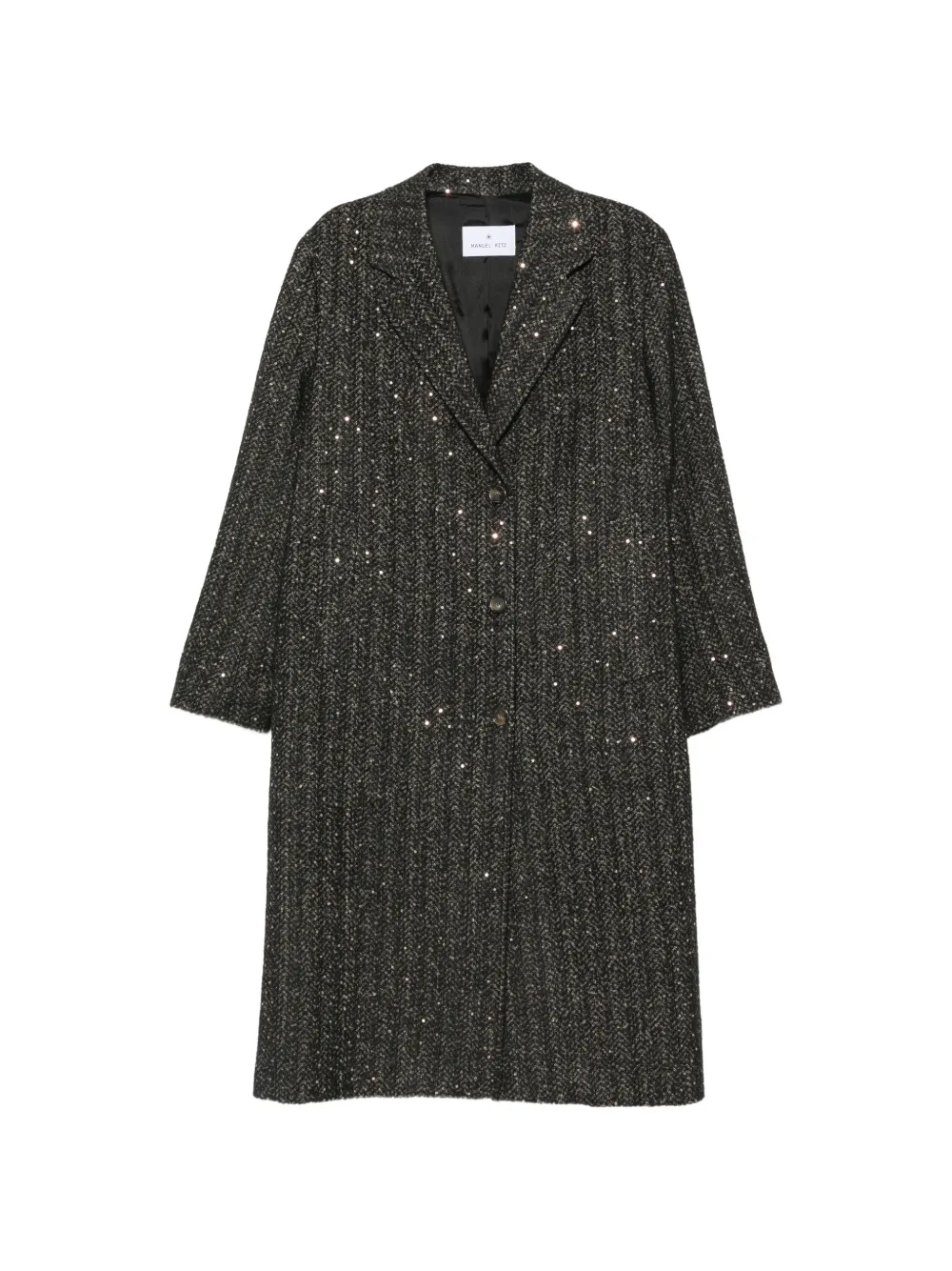 Manuel Ritz sequin-embellished buttoned coat - Brown