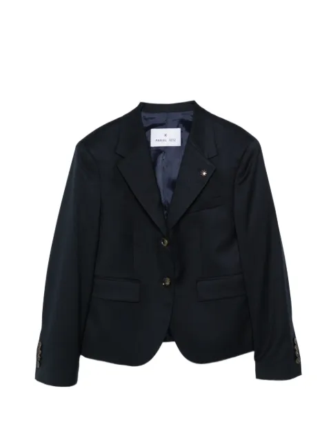 Manuel Ritz logo-pin single-breasted blazer