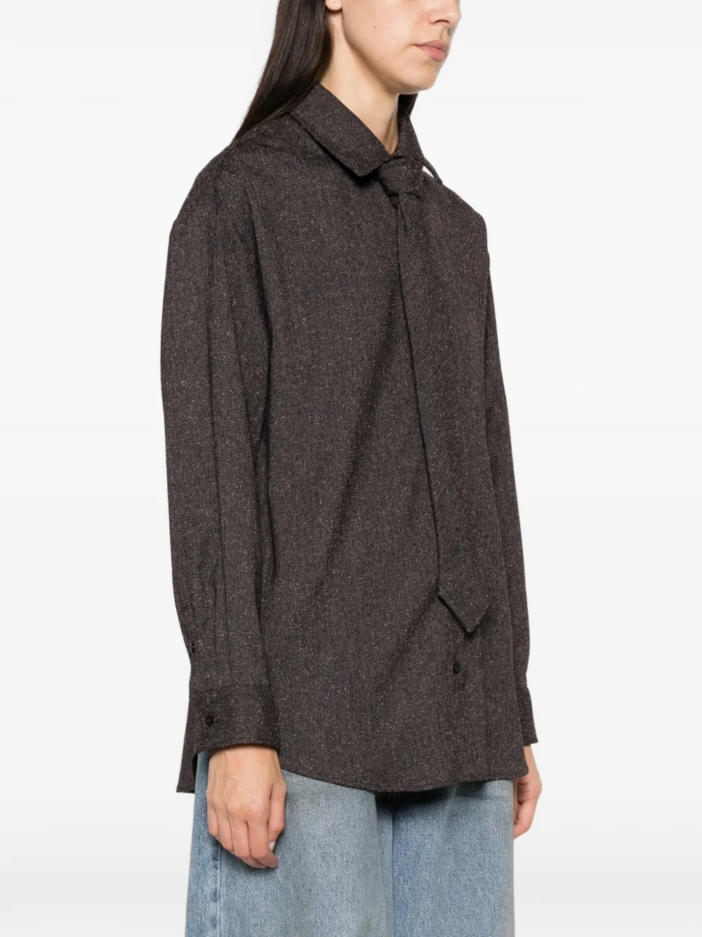 Manuel Ritz tie-detail shirt Bruin