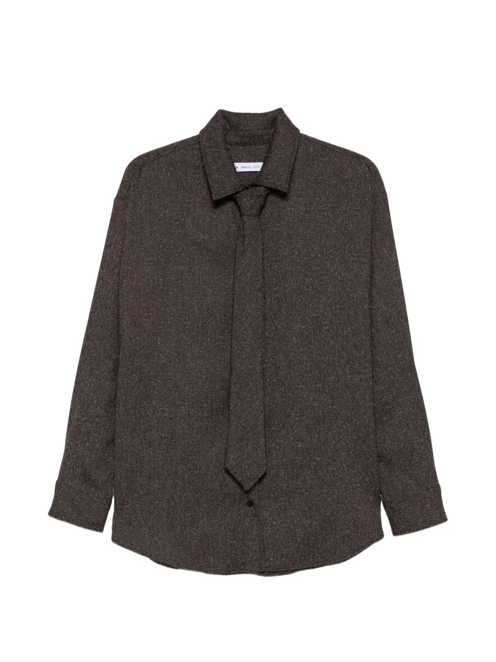 Manuel Ritz Tie-detail Shirt In Brown
