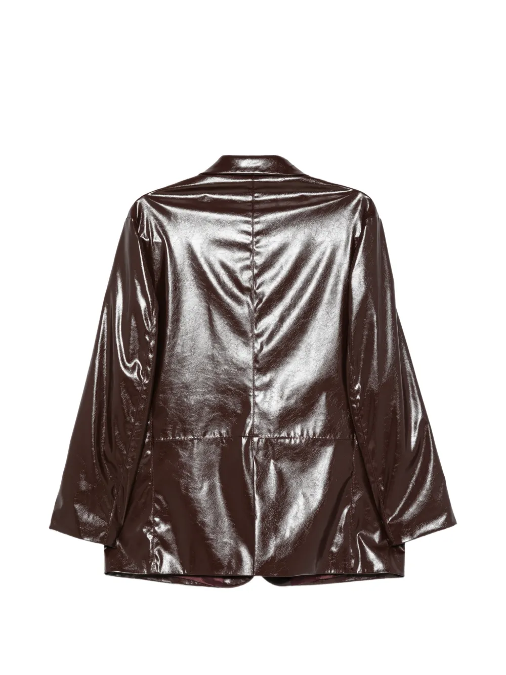 Manuel Ritz faux-leather buttoned blazer Rood