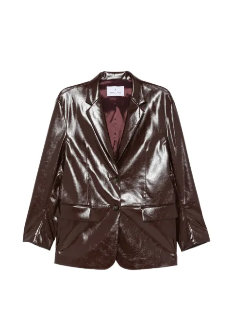 Manuel Ritz faux-leather buttoned blazer