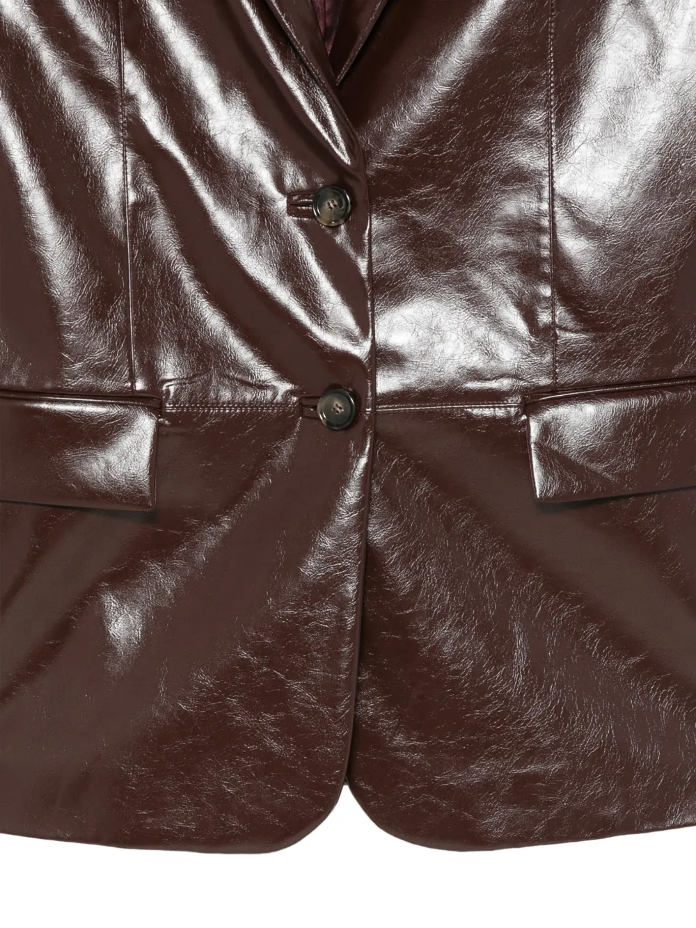 Manuel Ritz faux-leather buttoned blazer Rood