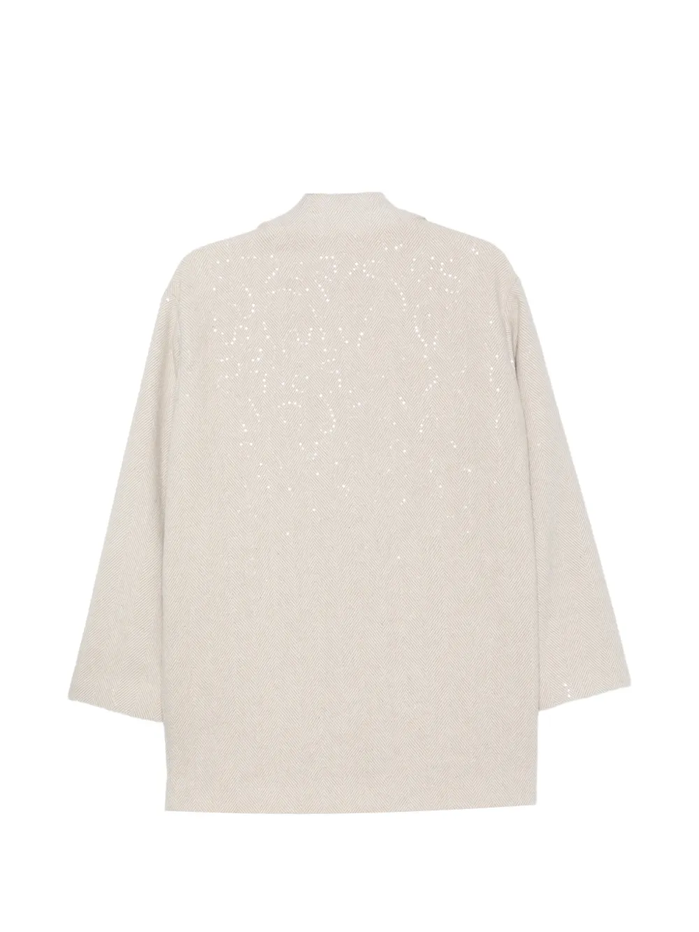 Manuel Ritz sequin-embellished herringbone blazer Beige