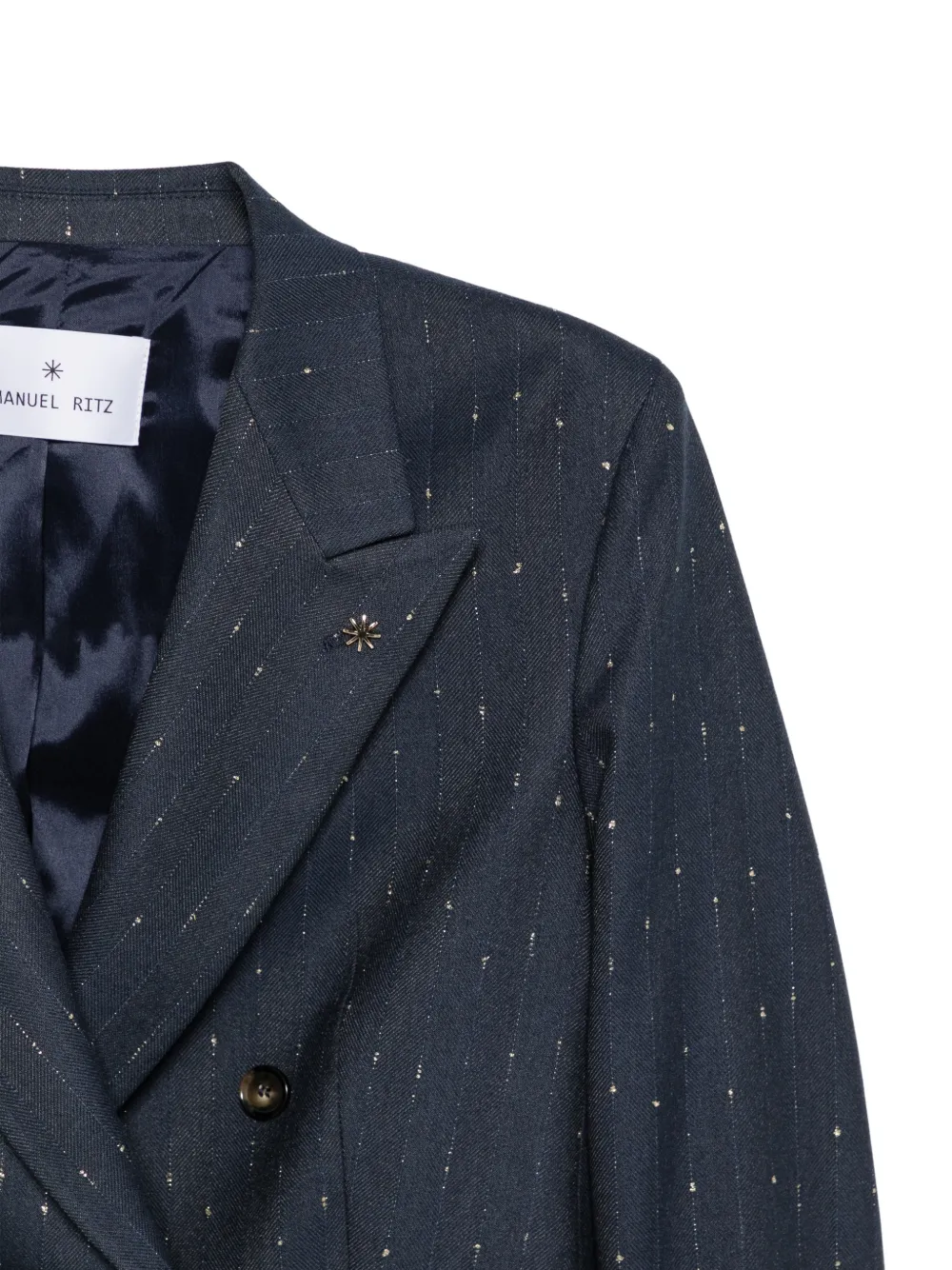 Manuel Ritz pinstripe double-breasted jacket Blauw