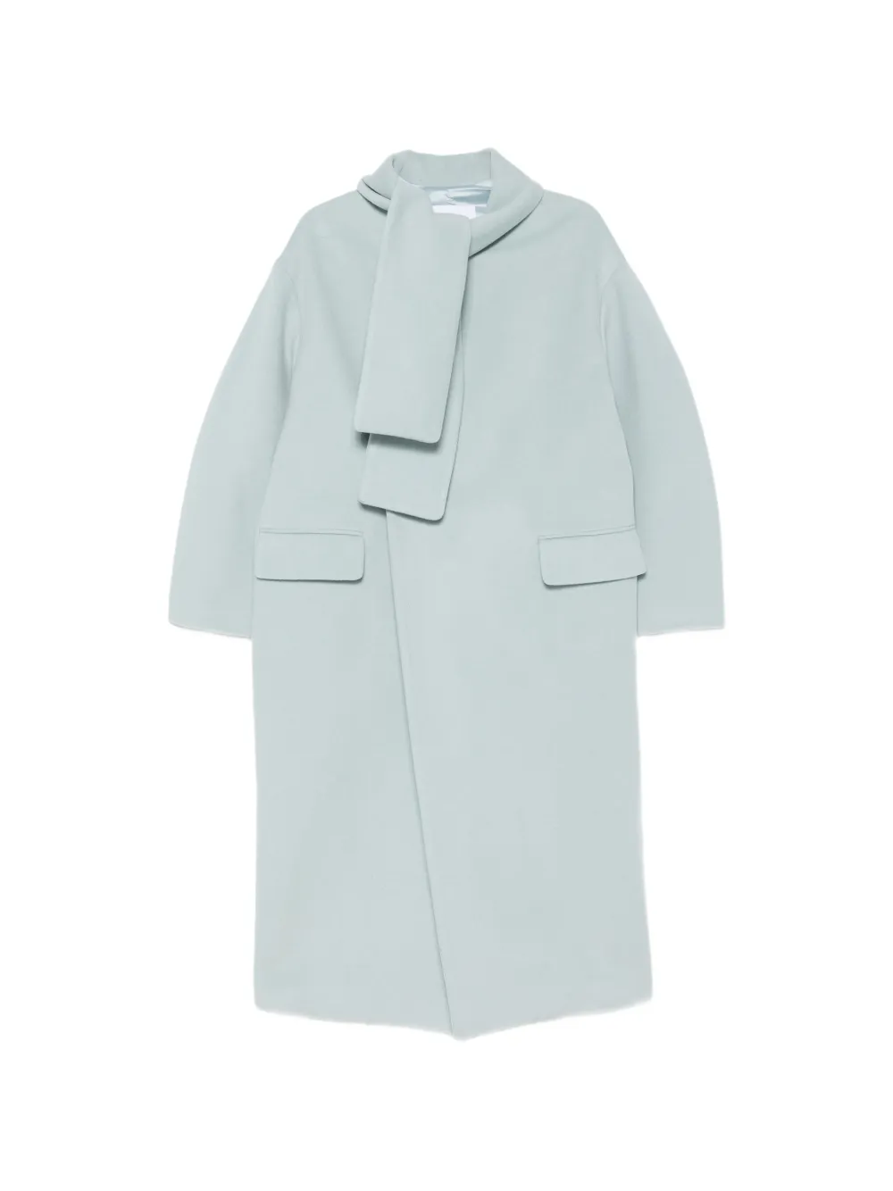 Manuel Ritz scarf-detail flap-pocket coat - Blue