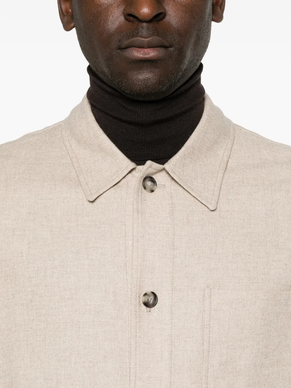 Manuel Ritz Twill shirtjack van wolblend Beige