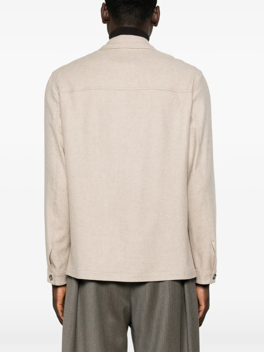 Manuel Ritz Twill shirtjack van wolblend Beige