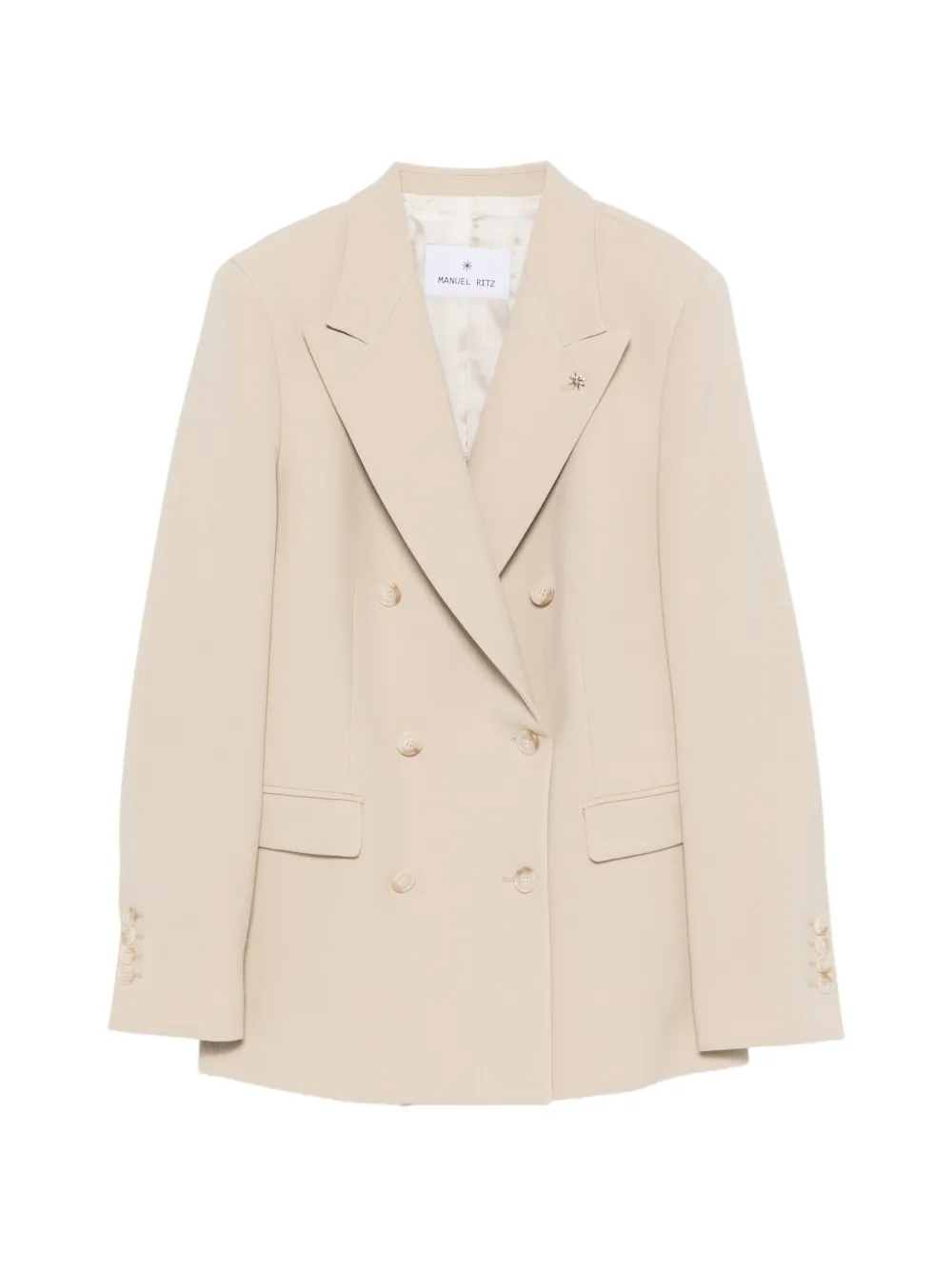 Manuel Ritz double-breasted peak-lapel jacket - Tons neutres