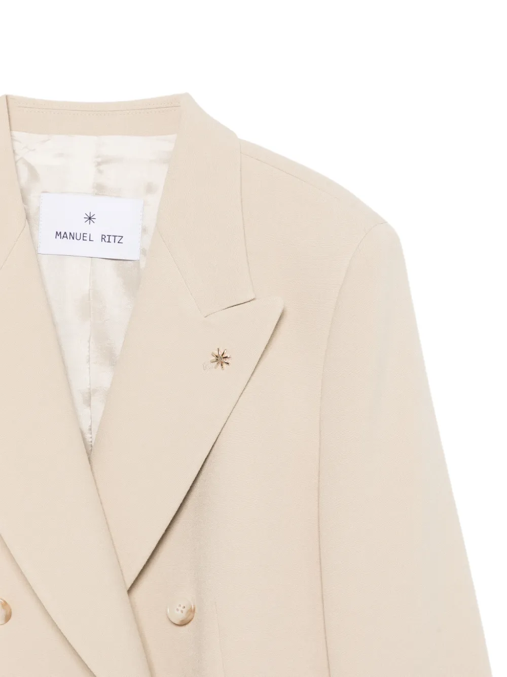 Manuel Ritz double-breasted peak-lapel jacket Beige