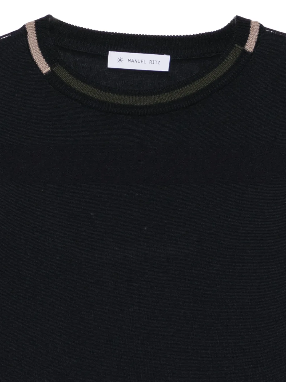Manuel Ritz contrast-trim wool-blend sweater Zwart