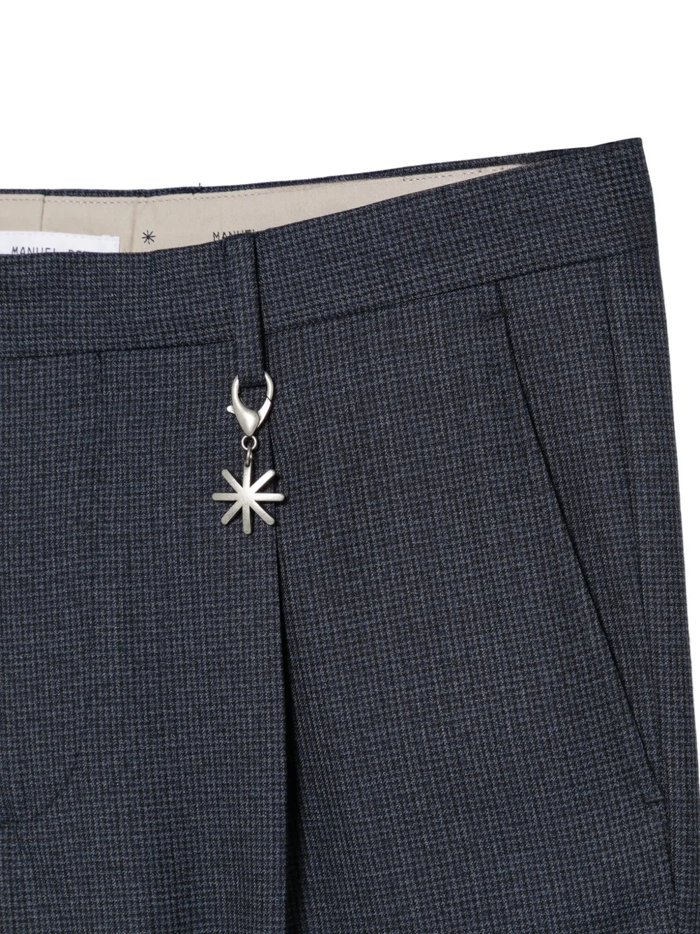 Manuel Ritz houndstooth-pattern pleated trousers Blauw