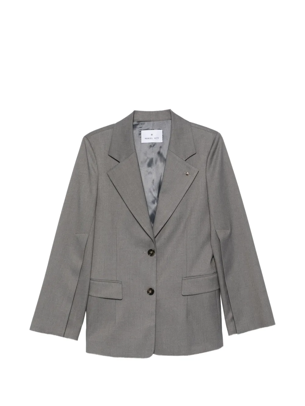 Manuel Ritz logo-pin belted blazer - Gris