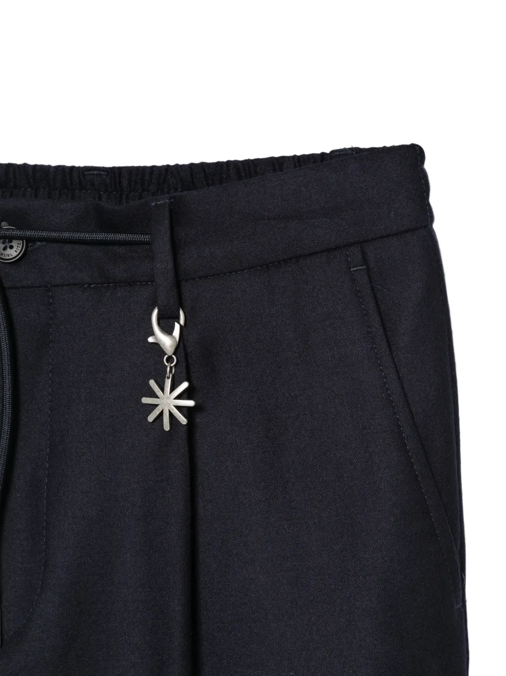 Manuel Ritz drawstring pleated trousers Blauw