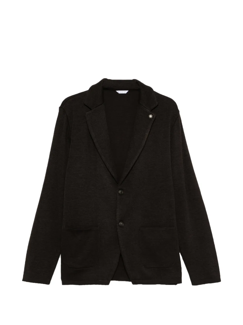 Manuel Ritz knitted notch-lapel blazer - Marrone