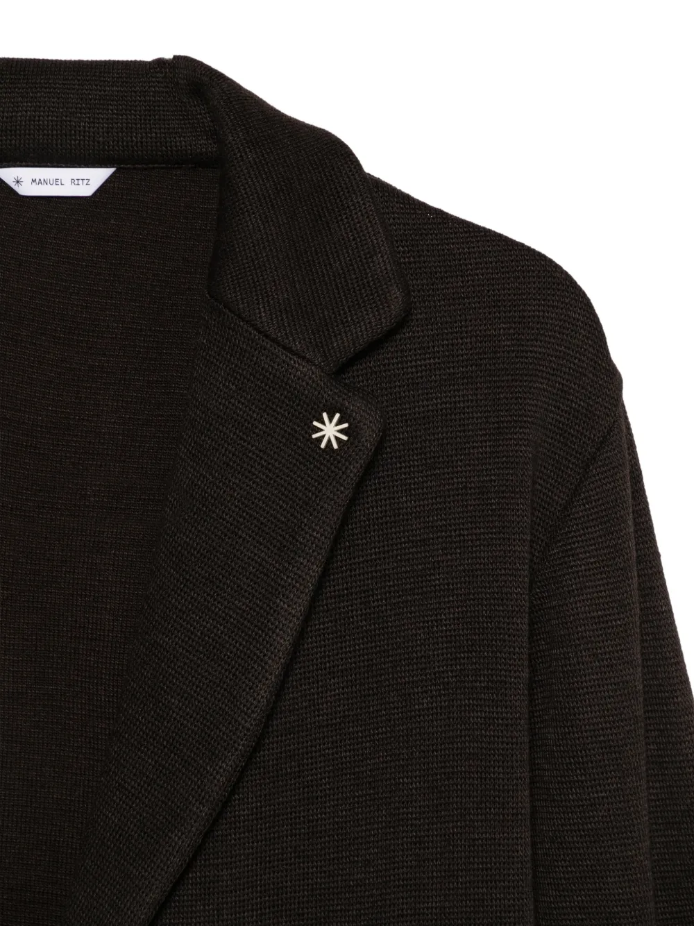 Manuel Ritz knitted notch-lapel blazer Bruin