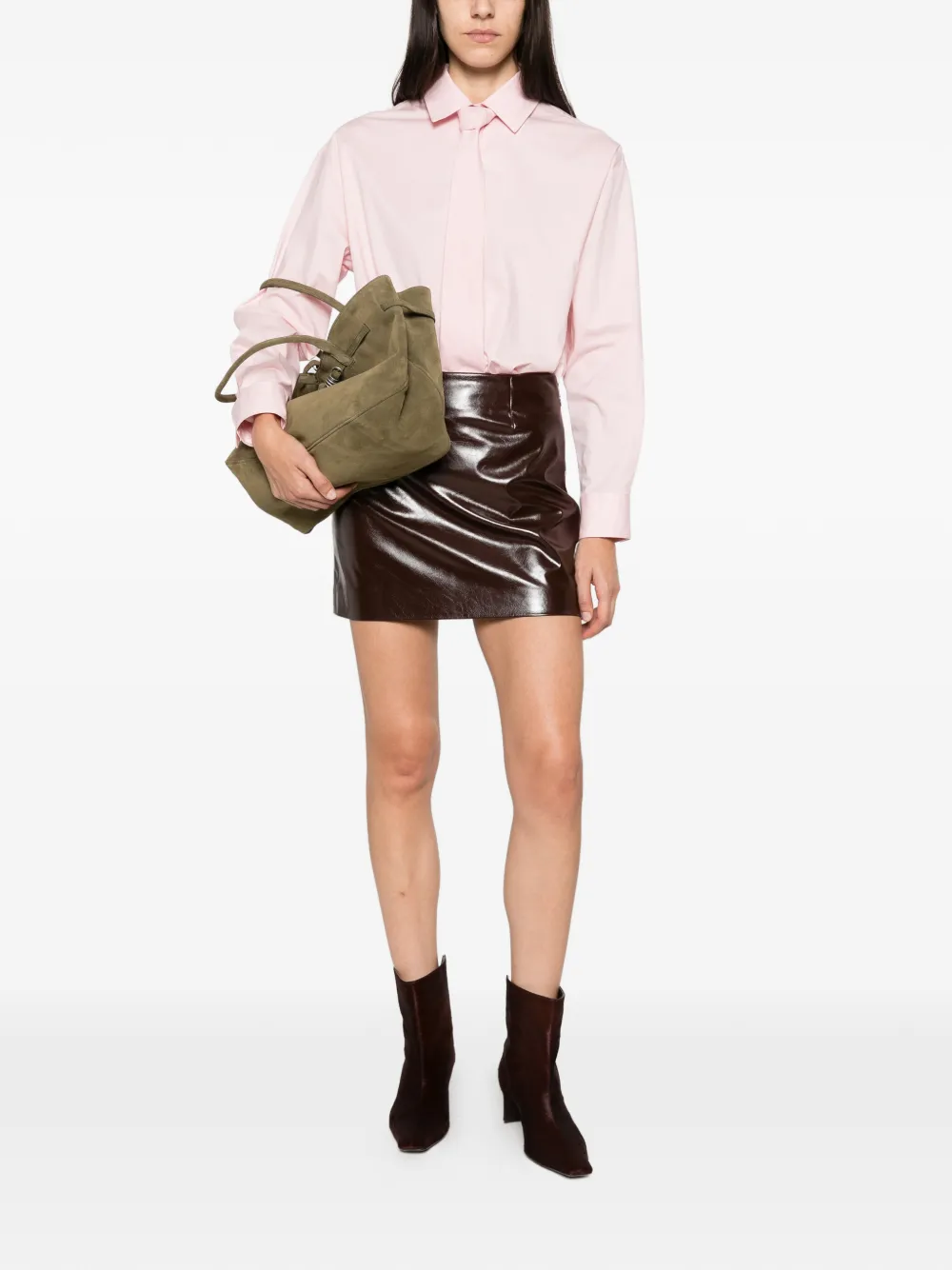Manuel Ritz Glanzende mini-rok Rood