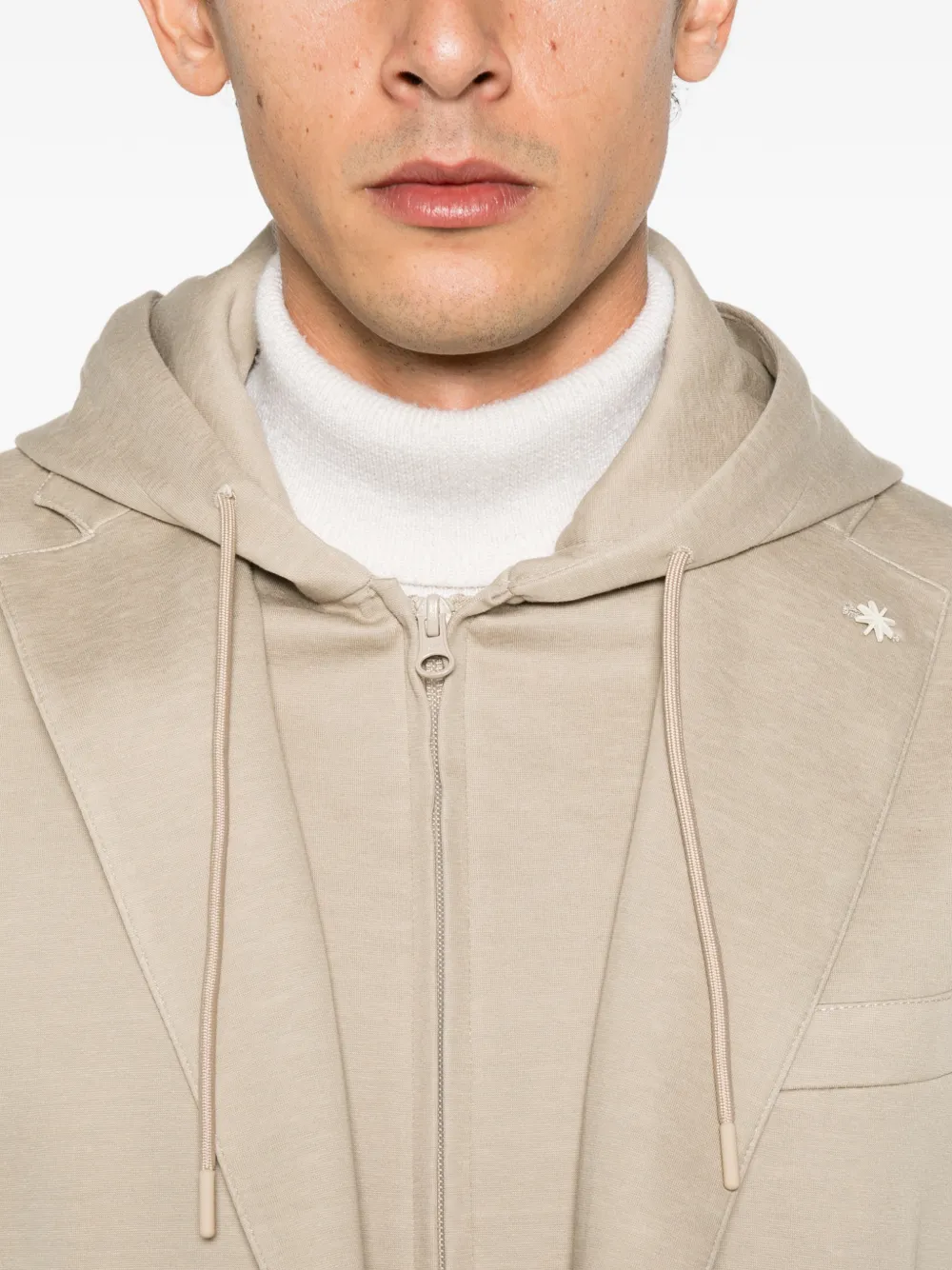 Manuel Ritz hooded jersey blazer Beige