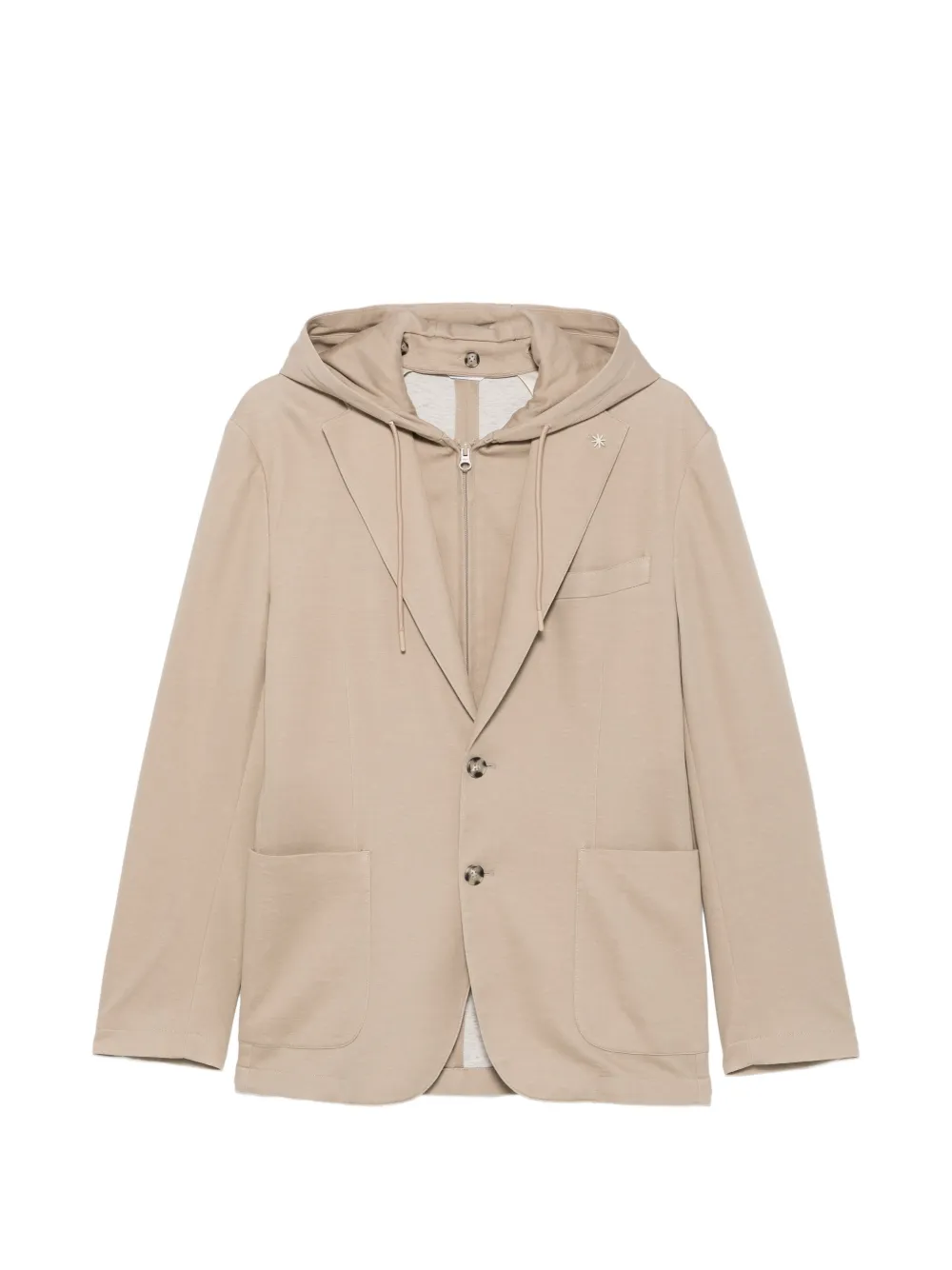 Manuel Ritz hooded jersey blazer - Toni neutri