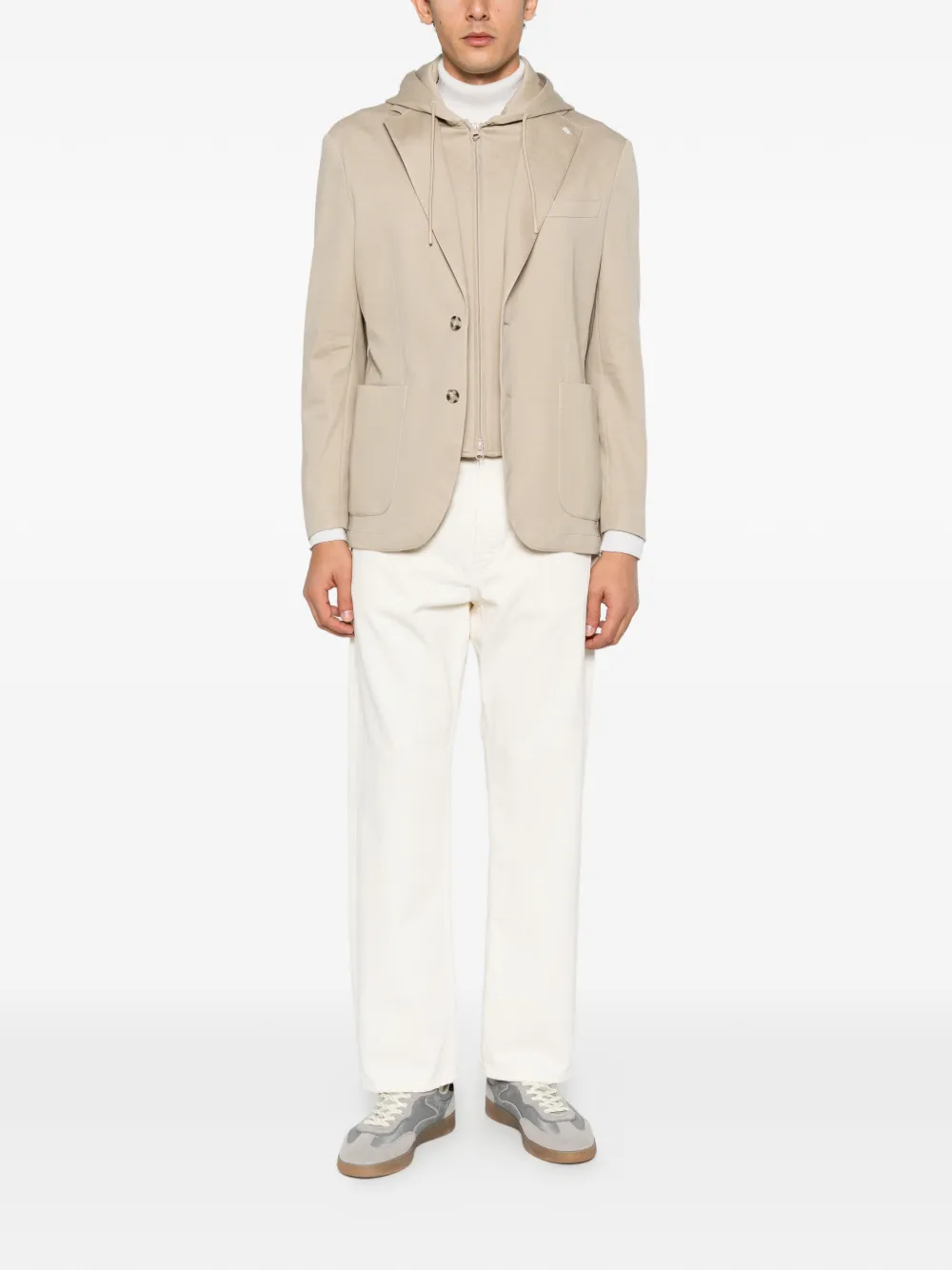 Manuel Ritz hooded jersey blazer Beige