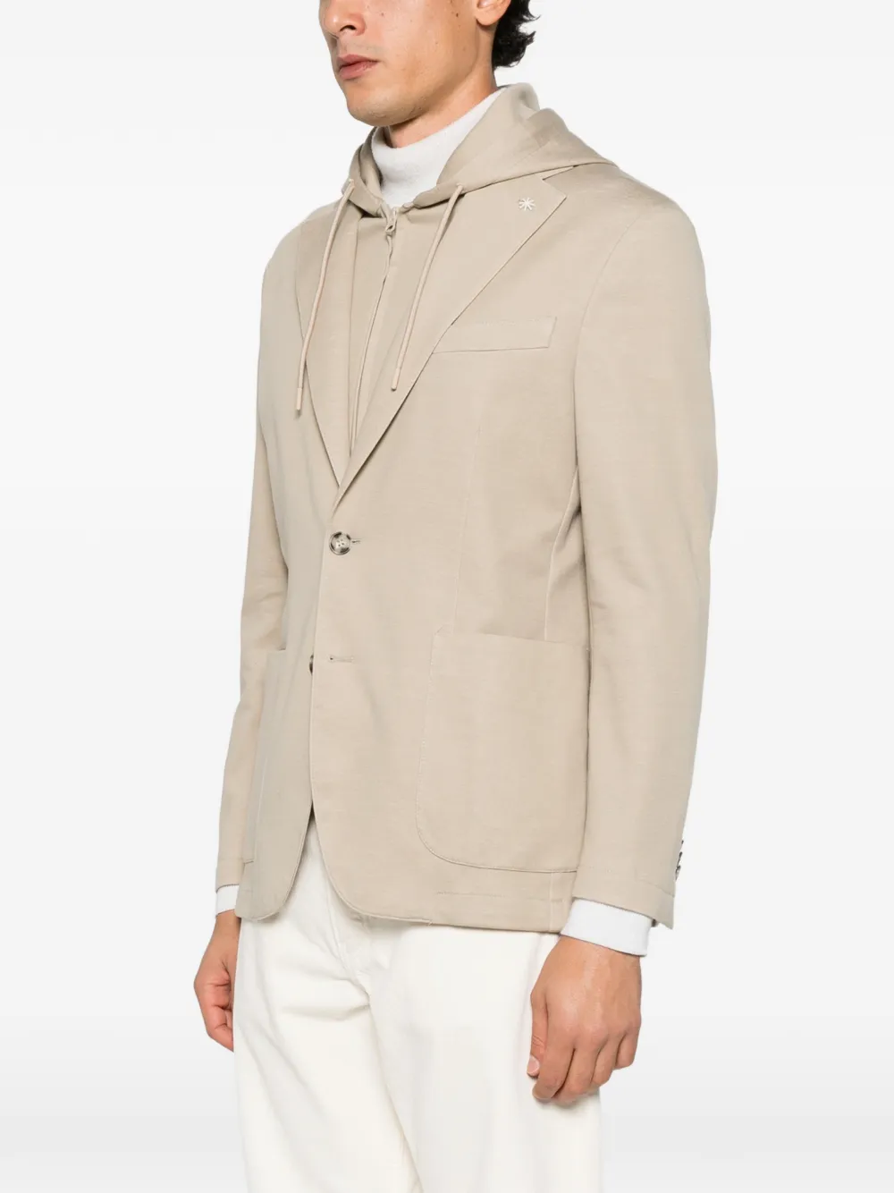 Manuel Ritz hooded jersey blazer Beige