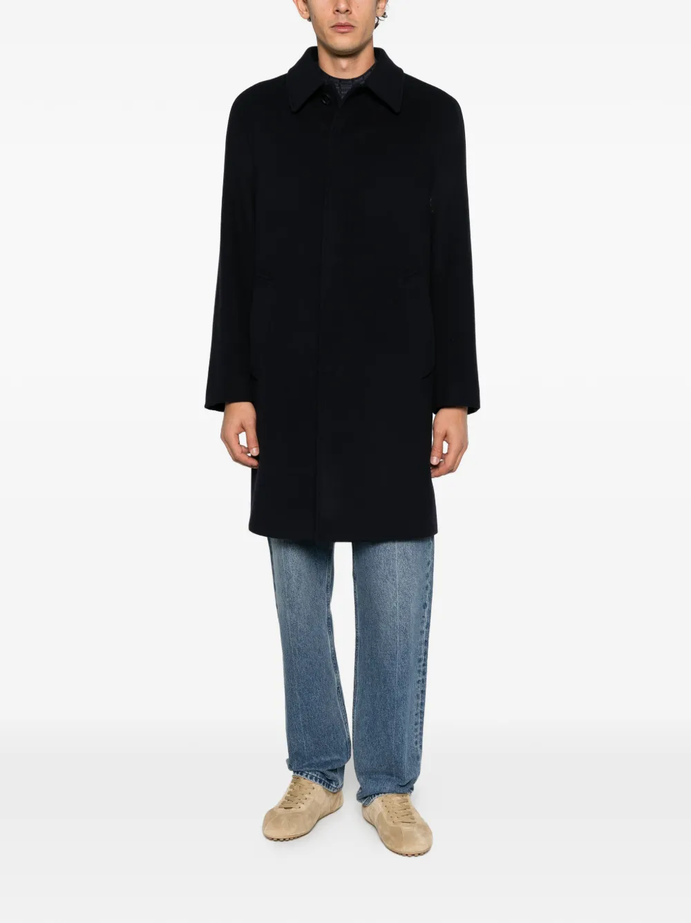 Manuel Ritz concealed-fastening coat Blauw