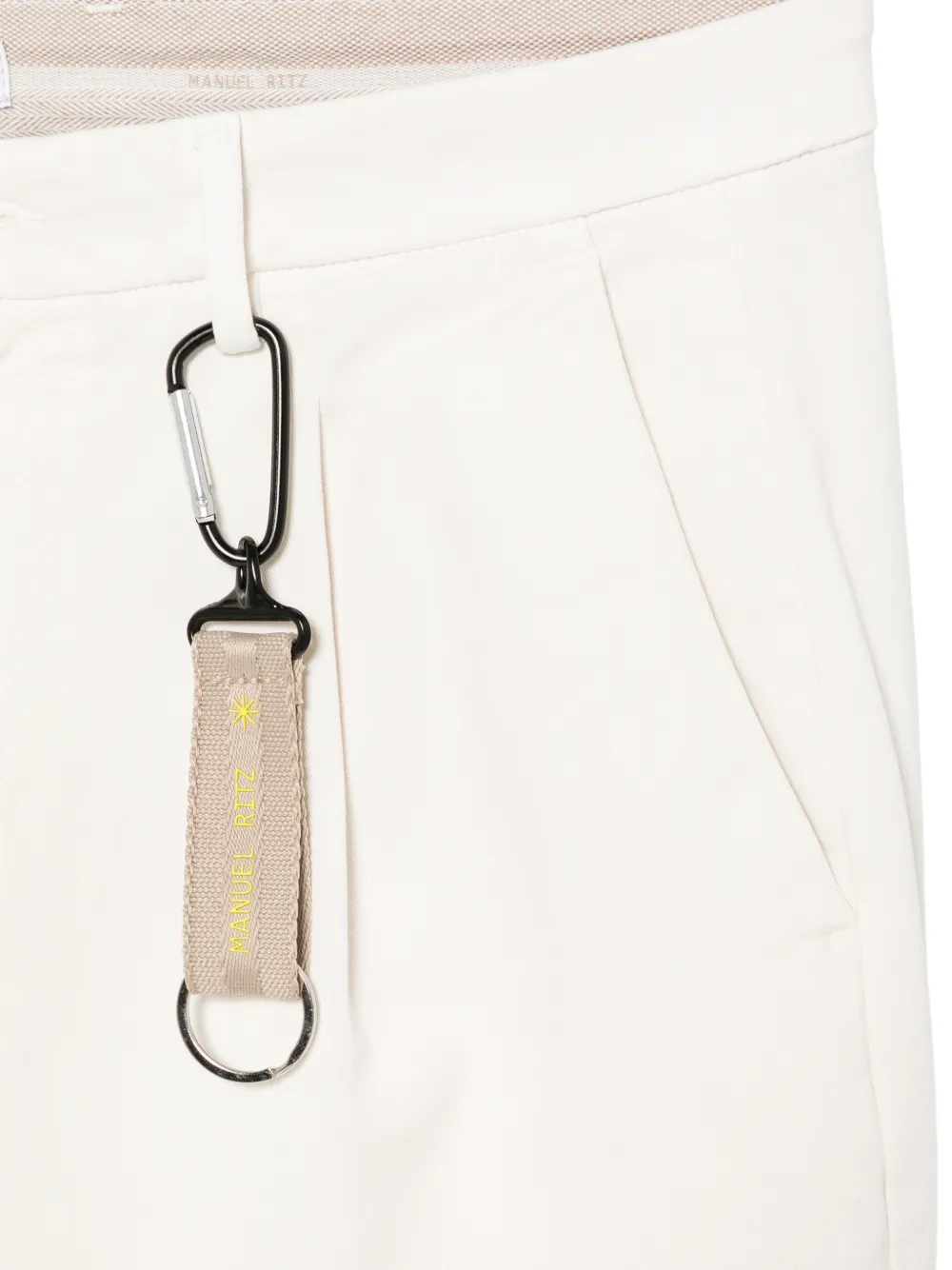 Manuel Ritz pleated twill chinos Wit