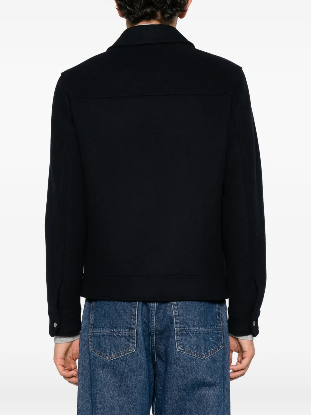 Manuel Ritz zip-up wool-blend jacket Blauw