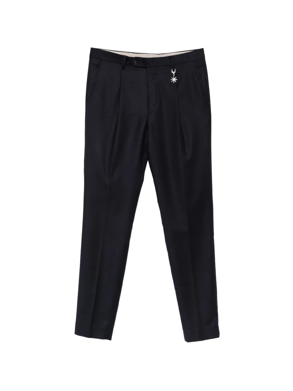 Manuel Ritz New York Pleated Wool-flannel Trousers In Black