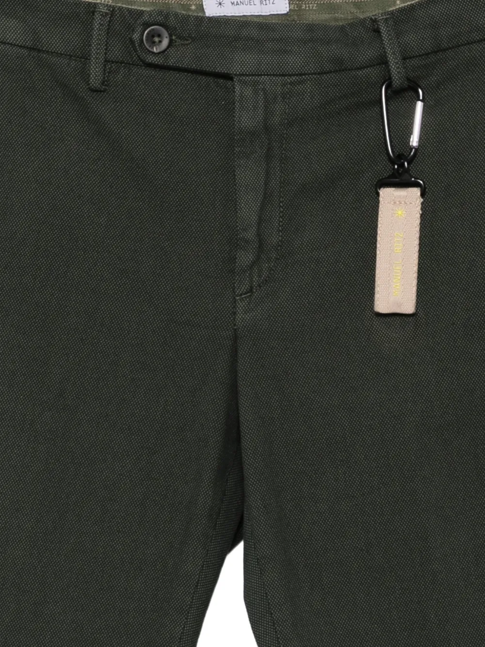Manuel Ritz Milano slim-fit broek met micro-patroon Groen