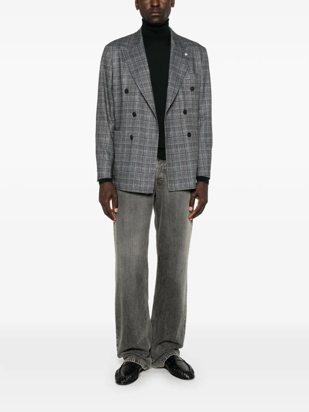 Manuel Ritz Blazer met dubbele rij knopen Grijs
